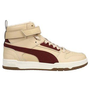 Puma Game Lace Up Mid Mens Beige Sneakers Casual Shoes